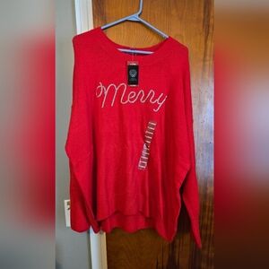 NWT Red Merry Sweater